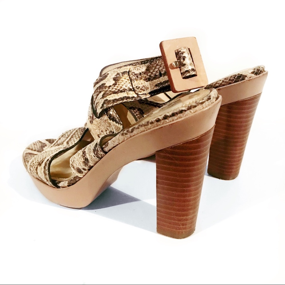 Coach Python Embossed Leather Strappy Heel - image 5